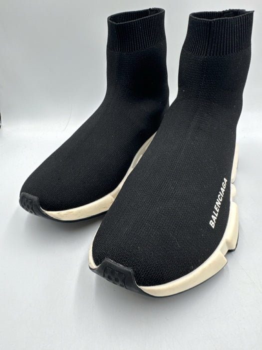 Balenciaga Shoe Size 39 Black & White textile upper Sock Ankle Knit Sneakers