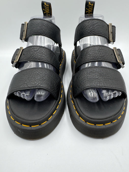 Dr Marten Shoe Size 7 Black & Yellow Leather Platform Straps Sandals