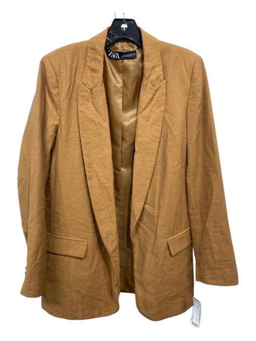 Zara Size M Tan Polyester Blazer Jacket Tan / M