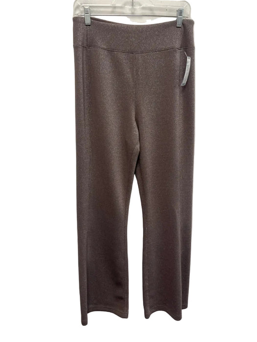 Spanx Size L Taupe & Silver Polyester Blend Metallic Thread Collar Pant Set