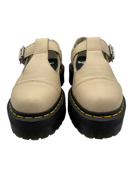 Dr Marten Shoe Size 8 Beige & Black Leather Mary Jane Platform Loafers Beige & Black / 8