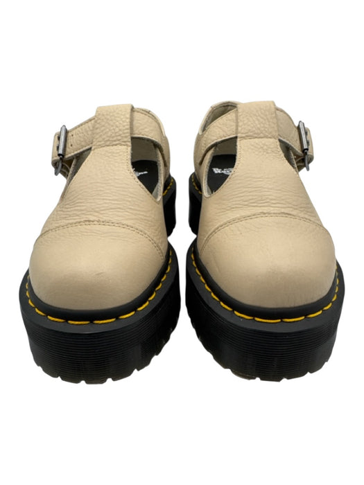 Dr Marten Shoe Size 8 Beige & Black Leather Mary Jane Platform Loafers Beige & Black / 8