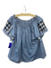 Ulla Johnson Size 6 Blue & White Cotton Wide Neck Short Sleeve Top Blue & White / 6