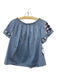 Ulla Johnson Size 6 Blue & White Cotton Wide Neck Short Sleeve Top Blue & White / 6