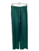 Zara Size XS Emerald Green Polyester Micro Pleats Elastic Waist Frayed Hem Pants Emerald Green / XS