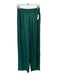 Zara Size XS Emerald Green Polyester Micro Pleats Elastic Waist Frayed Hem Pants Emerald Green / XS