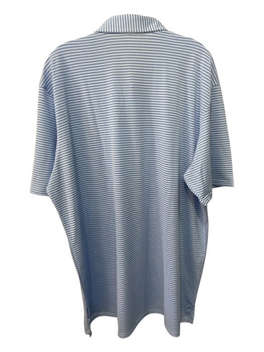 Holderness & Bourne NWT Size XXL Blue & White Polyester Striped Short Sleeve XXL