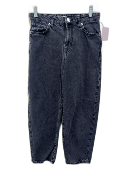 MNG Size 4 Soft Black Cotton Denim Mid Rise Straight Leg Jeans Soft Black / 4