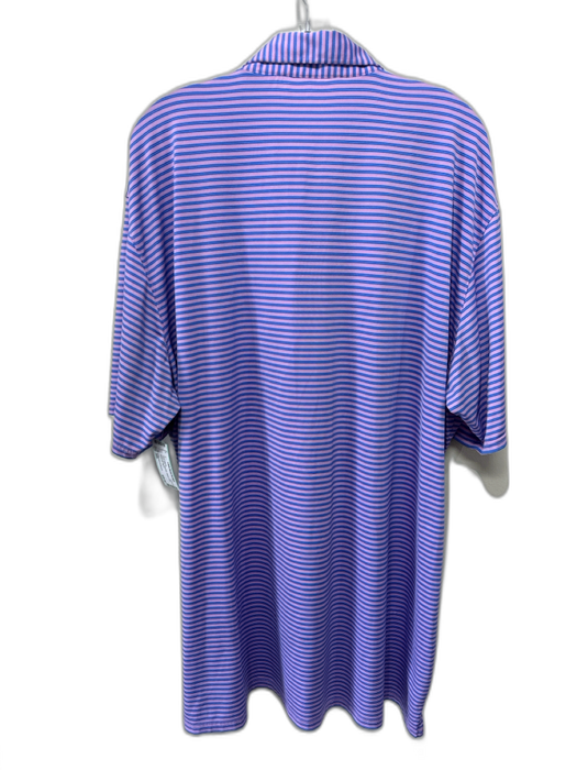 Holderness & Bourne Size XXL Pink & Blue Polyester Striped Polo Short Sleeve Pink & Blue / XXL