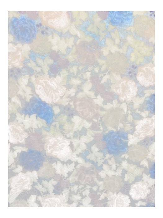 Spell Yellow, Orange, Blue & Pink Modal Semi Sheer Floral Raw Edge scarf Yellow, Orange, Blue & Pink