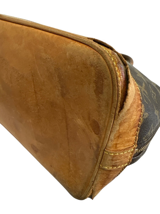Louis Vuitton Brown Coated Canvas & Leather Monogram Zip Top Two Handle Bag Brown / PM