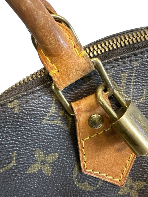 Louis Vuitton Brown Coated Canvas & Leather Monogram Zip Top Two Handle Bag Brown / PM