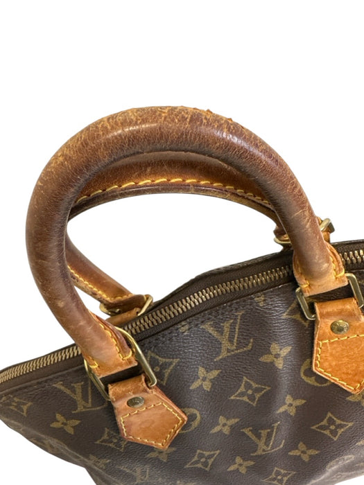 Louis Vuitton Brown Coated Canvas & Leather Monogram Zip Top Two Handle Bag Brown / PM