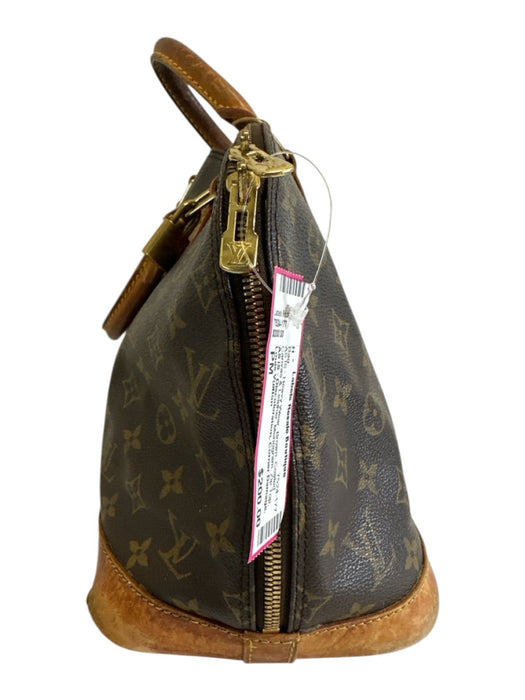 Louis Vuitton Brown Coated Canvas & Leather Monogram Zip Top Two Handle Bag Brown / PM