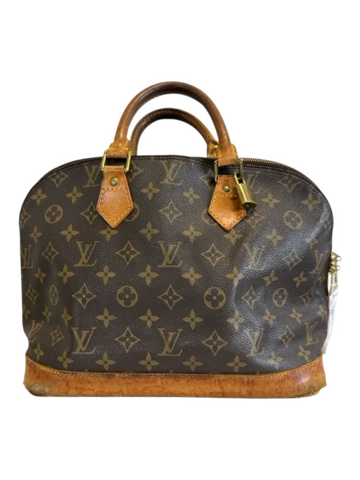 Louis Vuitton Brown Coated Canvas & Leather Monogram Zip Top Two Handle Bag Brown / PM