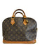 Louis Vuitton Brown Coated Canvas & Leather Monogram Zip Top Two Handle Bag Brown / PM