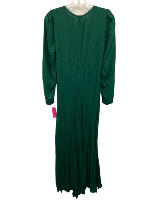 Reformation Size 2 Emerald Green Missing Fabric Tag Long Sleeve Front Slit Dress Emerald Green / 2