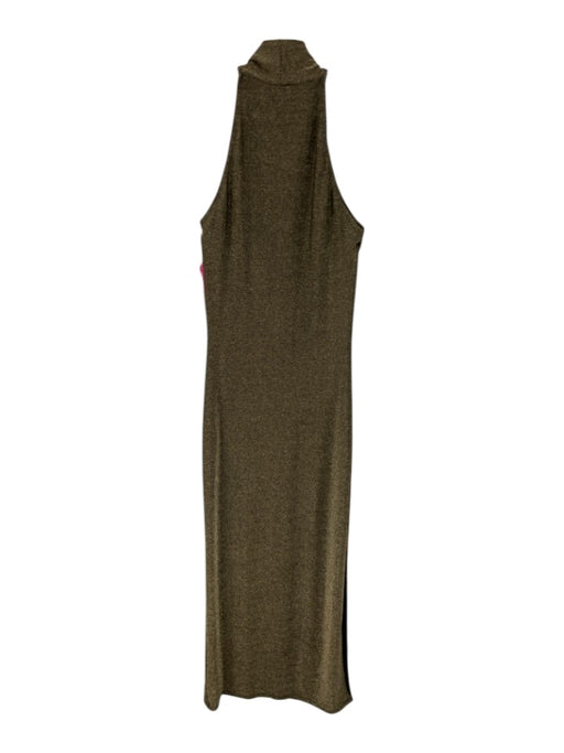 Reformation Size S Black & Gold Nylon Blend Metallic Thread Shimmer Dress Black & Gold / S