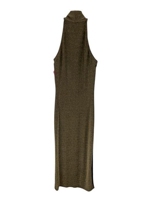 Reformation Size S Black & Gold Nylon Blend Metallic Thread Shimmer Dress Black & Gold / S