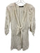 Vix Paula Hermanny Size S White Viscose 3/4 Sleeve Deep V neck Tie Front Top White / S