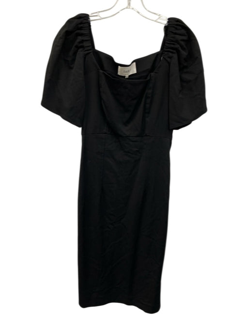 Ba&sh Size 1 Black Viscose Blend Short Sleeve Square Neck Paneled Dress Black / 1