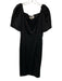 Ba&sh Size 1 Black Viscose Blend Short Sleeve Square Neck Paneled Dress Black / 1