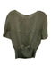 Theory Size S Sage green Silk Short Sleeve Ribbed Hem Top Sage green / S