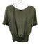 Theory Size S Sage green Silk Short Sleeve Ribbed Hem Top Sage green / S