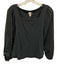 Akemi + Kin Size XS Black Cotton 3/4 Balloon Sleeve Square Neck Fabric Block Top Black / XS