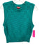 Staud Size M Teal Blue Wool Blend Knit Checked Sleeveless Sweater Vest Top Teal Blue / M