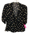Reformation Size S Black & Cream Viscose Blend Heart Print Button Front Top Black & Cream / S