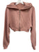 Alo Size Est S Dusty Pink Cotton Blend Cropped Zip Front Hoodie Jacket Dusty Pink / Est S