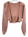 Alo Size Est S Dusty Pink Cotton Blend Cropped Zip Front Hoodie Jacket Dusty Pink / Est S
