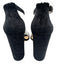 Sam Edelman Shoe Size 8.5 Black textile upper Floral Embossed Velvet Sandals Black / 8.5