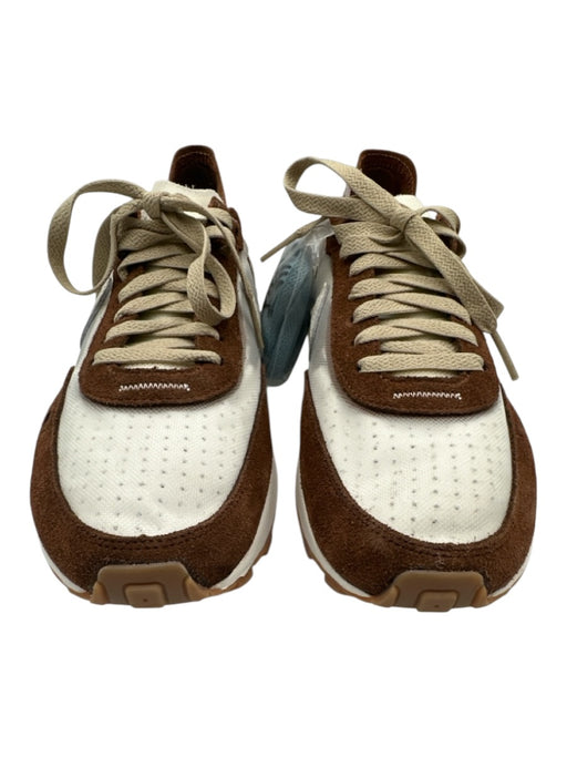Nike Shoe Size 9 White, Brown & Beige textile upper Suede Detail Sneakers White, Brown & Beige / 9