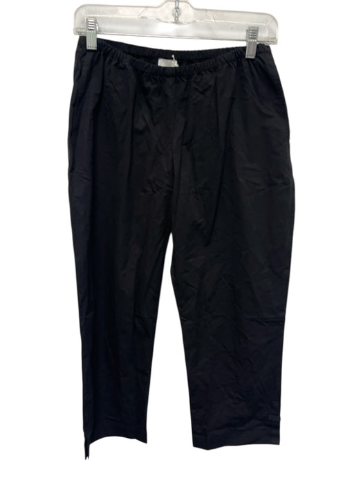 Deiji Studios Size S Black Organic Cotton Elastic Waist Straight Leg Capri Pants Black / S