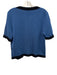 Staud Size S Blue & Black Merino Wool & Acrylic Short Sleeve Open Front Cardigan Blue & Black / S
