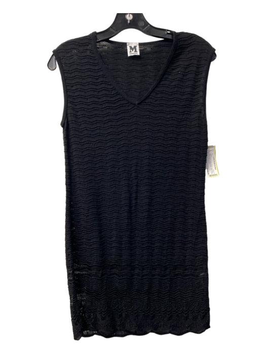 Missoni Size 44 Black Merino Wool V Neck Sleeveless Scoop Back Dress Black / 44