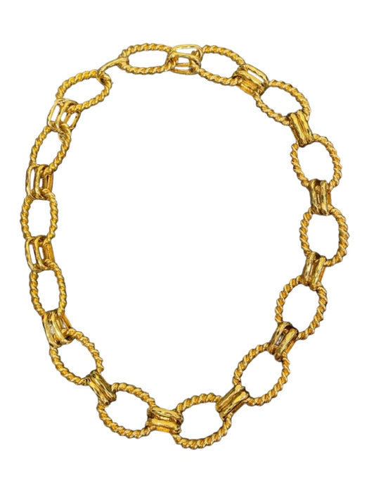 St John Gold Gold Plated Hook Chainlink Twisted detail Hammered Belts Gold