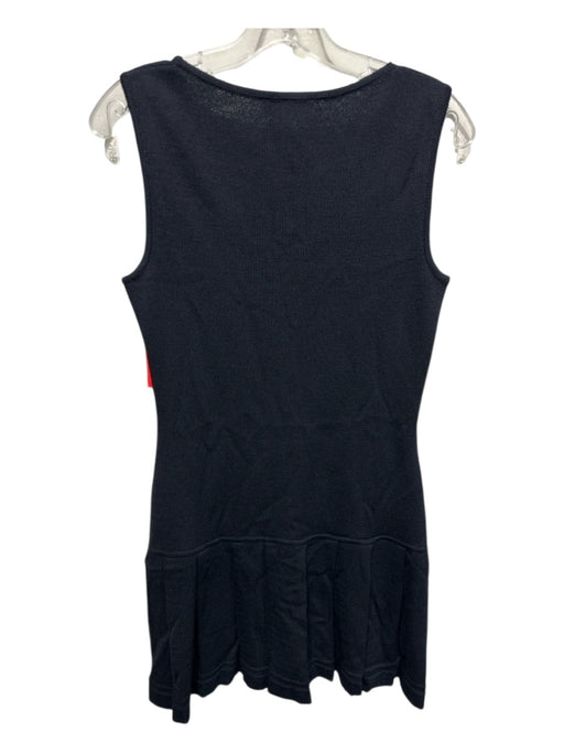 St John Sport Size P Midnight Navy Wool Blend Sleeveless Solid Pleated Dress Midnight Navy / P