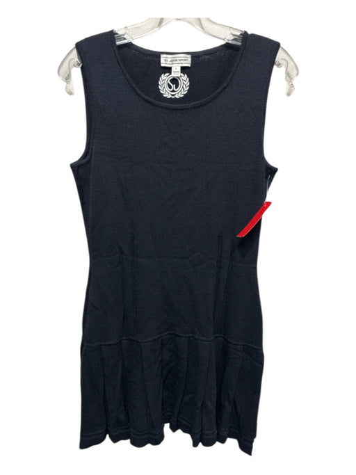 St John Sport Size P Midnight Navy Wool Blend Sleeveless Solid Pleated Dress Midnight Navy / P