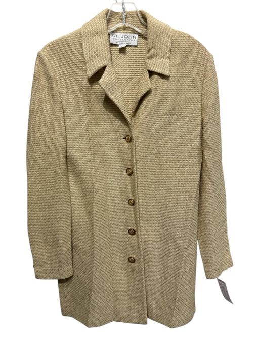 St John Collection Size 6 Golden Beige Wool Blend Gold Tone Hardware Jacket Golden Beige / 6