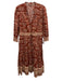 Veronica Beard Size 2 Burnt Orange, Cream & Black Cotton Long Sleeve Maxi Dress Burnt Orange, Cream & Black / 2