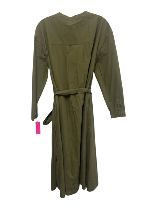 Alex Mill Size S Hunter Green Cotton Long Sleeve Button Front Midi Dress Hunter Green / S