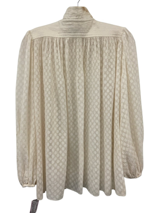 Zimmermann Size 0 Cream Polyester & Linen Long Balloon Sleeve Sheer Dress Cream / 0