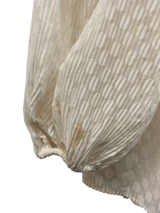 Zimmermann Size 0 Cream Polyester & Linen Long Balloon Sleeve Sheer Dress Cream / 0