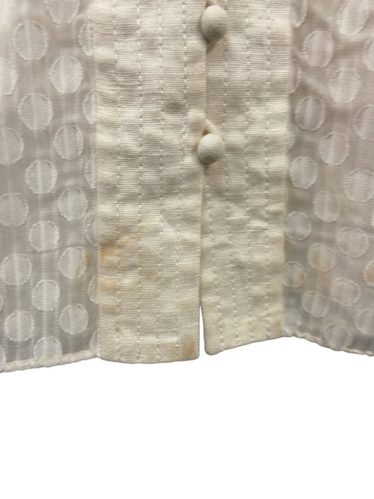 Zimmermann Size 0 Cream Polyester & Linen Long Balloon Sleeve Sheer Dress Cream / 0