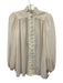 Zimmermann Size 0 Cream Polyester & Linen Long Balloon Sleeve Sheer Dress Cream / 0