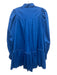 Aje Size 6 Royal Blue Cotton Long Balloon Sleeve Drop Waist Button Front Dress Royal Blue / 6