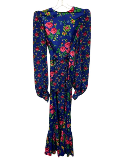 The Vampire's Wife Size 8/M Blue, Pink & Multi Cotton Long Sleeve Floral Dress Blue, Pink & Multi / 8/M